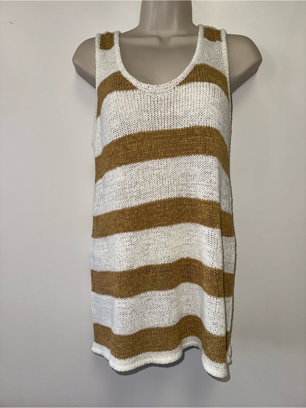 Staccato (Small) Neutral Striped Knit Tank Top